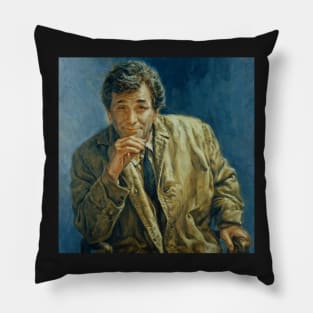 Columbo Portrait Painting - “Murder, A Self Portrait” Pillow