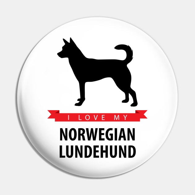 I Love My Norwegian Lundehund Pin by millersye