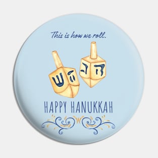 Hanukkah Watercolor D Pin