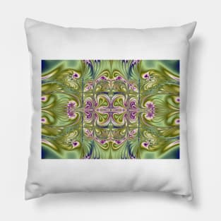 Abstract Damask Floral Symmetrical Pattern Pillow