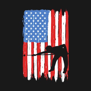 American Flag Snooker Graphic T-Shirt