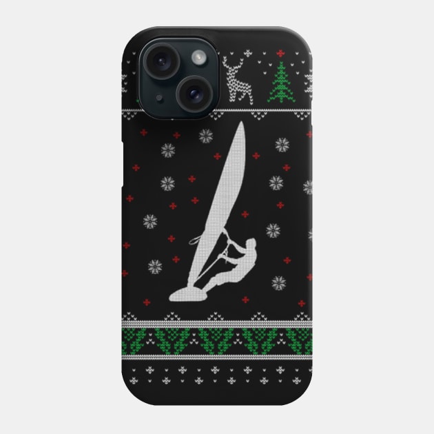 Windsurfing Ugly Christmas Sweater Gift Phone Case by uglygiftideas