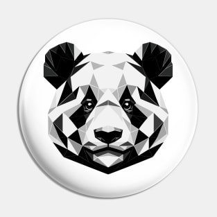 Abstract Geometric Panda - Monochromatic Design Pin