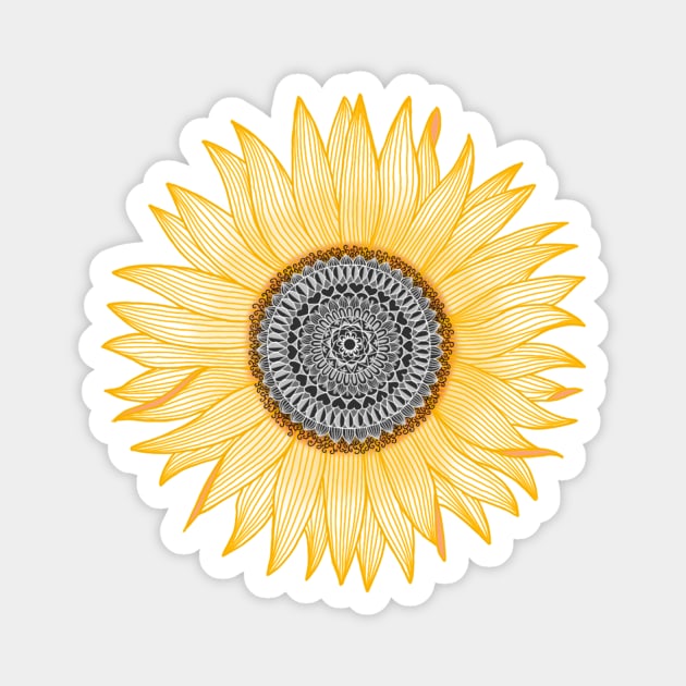 Golden Sunflower Mandala Magnet by paviash