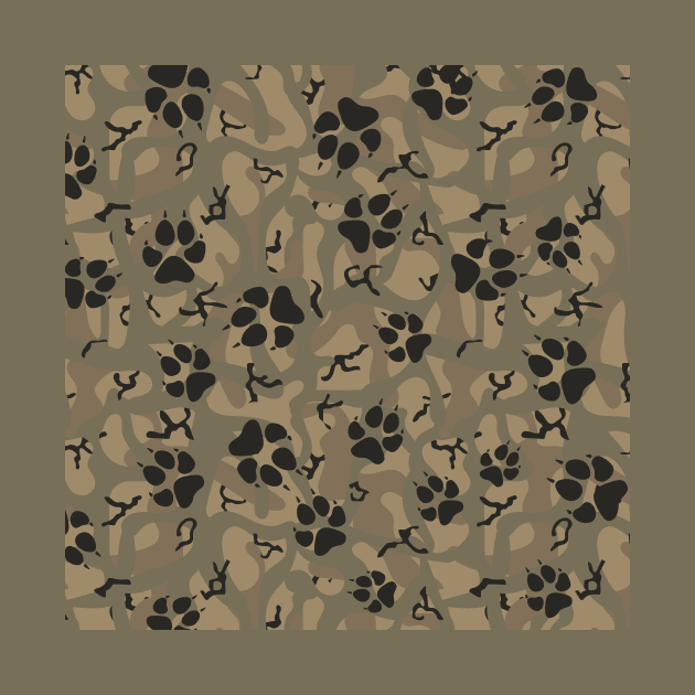 Camouflage Paw Print Pattern by OldskoolK9