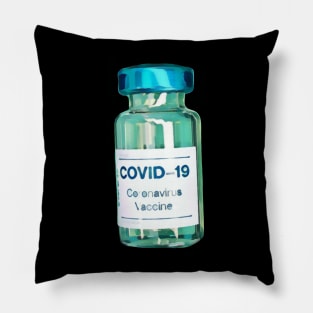 Corona virus vaccine illustration Pillow