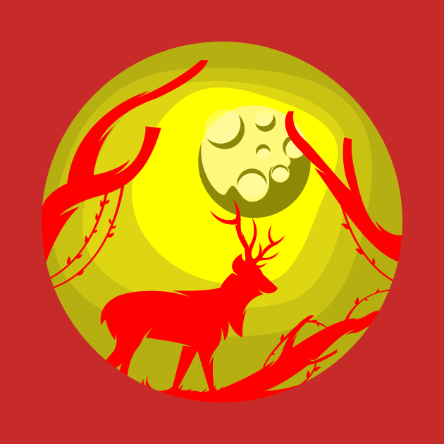 Deer Silhouette by evolet store