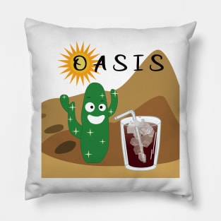 Coffee, like an oasis in the desert Pillow