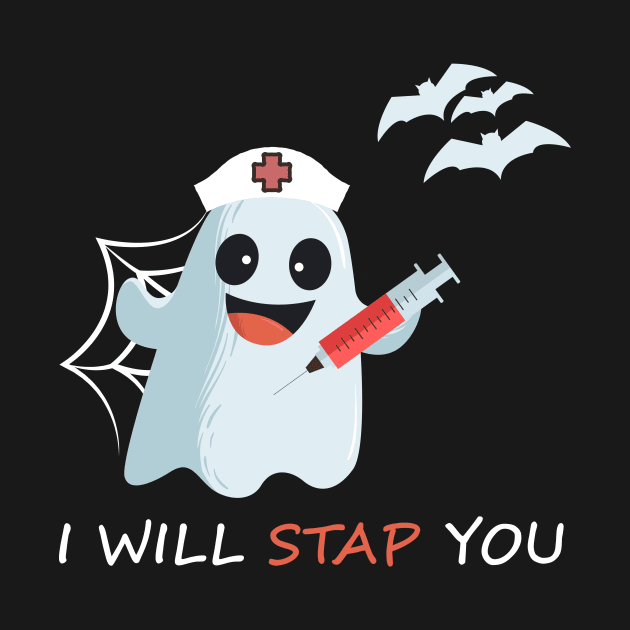 Nurse ghost I will stab you t-shirt funny Halloween Gift by Trendy_Designs