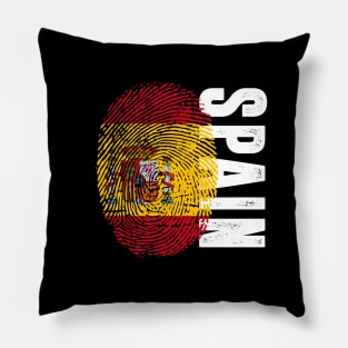 Spain Flag Fingerprint My Story DNA Spanish Pillow