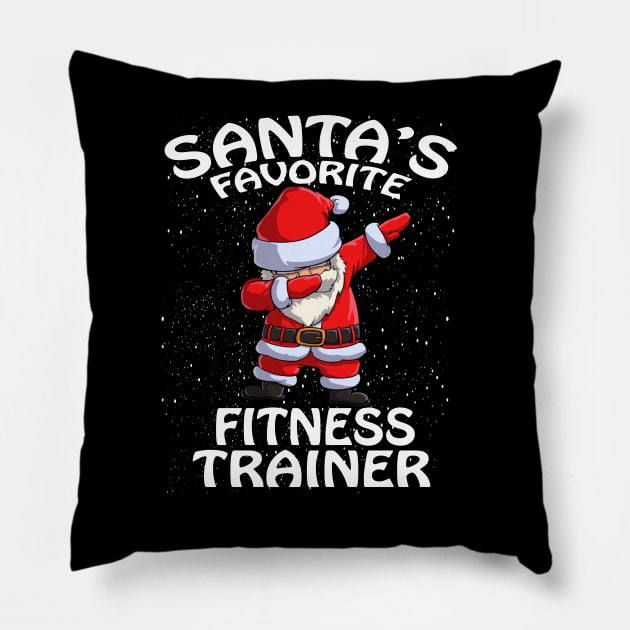 Santas Favorite Fitness Trainer Christmas Pillow by intelus