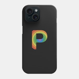 Retro Rainbow 'P' Sticker Phone Case