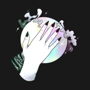 Holographic Crystal Ball - Witch Hands T-Shirt