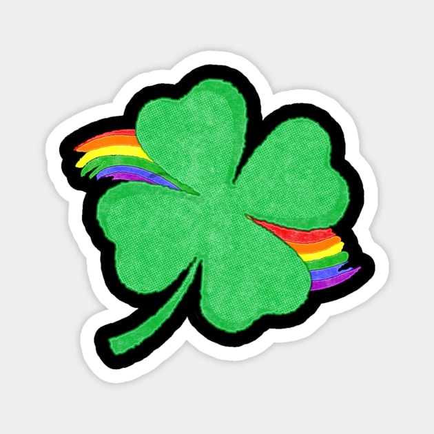 St.Patrick's Day Rainbow Shamrock Design Magnet by New East 