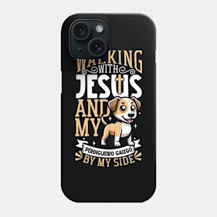 Jesus and dog - Perdigueiro Galego Phone Case