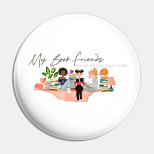 My Book Friends Logo on White Pin