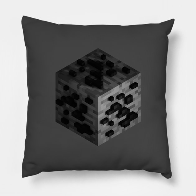 Block Charcoal Ore 3D Pillow by Arkal