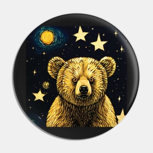 Story book bear with Stars at Night Pin