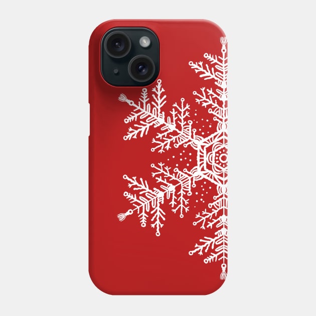 Christmas white snowflake illustration. Hand-drawn macrame snowflakes trendy illustration. Phone Case by ChrisiMM