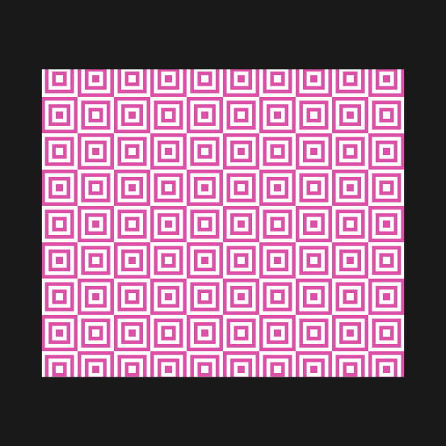 Fuchsia and White Geometric Squares by dreamingmind