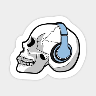 Skull wearing headphones Magnet