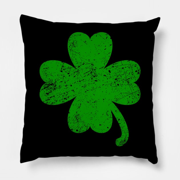 Vintage Style Distress Lucky Irish Green Shamrock Pride tee Pillow by CMDesign