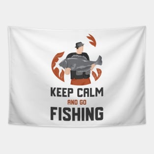 Keep Calm And Go Fishing Tapestry