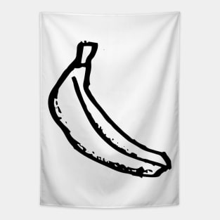 Banana Doodle Black Tapestry