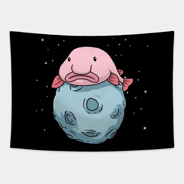 Funny Blobfish Gifts for as a gift idea for everyone who likes underwater animals and marine life. Pink Blobfish gifts. Tapestry by PomegranatePower