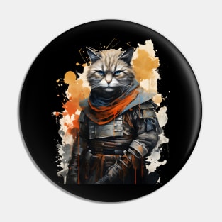 Japanese Warrior Cat Pin