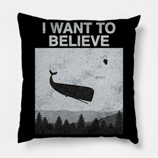 I Want To Believe Flying Whale Pillow