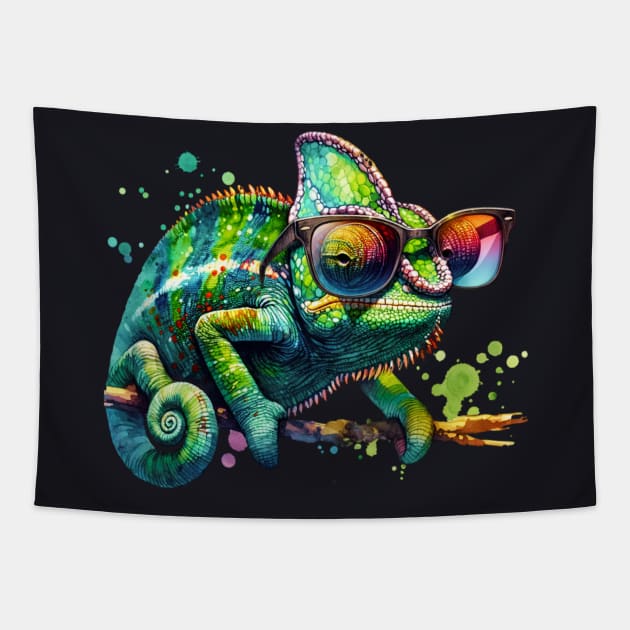 Veiled Chameleon Tapestry by The Jumping Cart