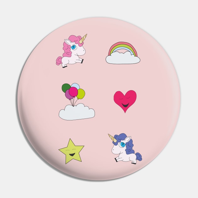 Cute unicorns, clouds, stars and hearts Pin by DiegoCarvalho