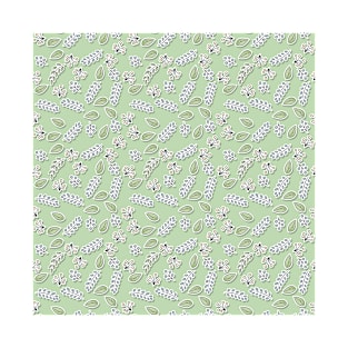 Leaves and Twigs Green Pattern T-Shirt