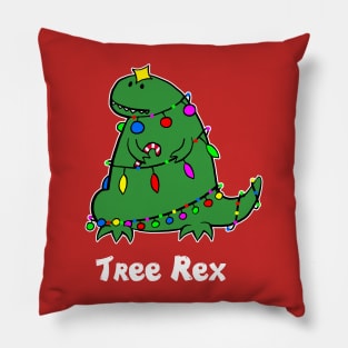 Tree Rex Funny Dinosaur Christmas Holiday Party T-Rex X-Mas Pillow