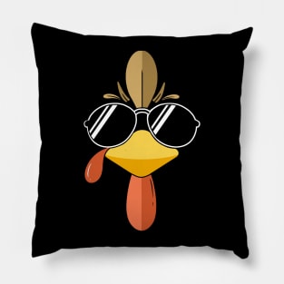 Turkey Face Thanksgiving T-Shirt Pillow