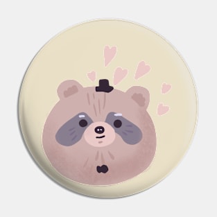 Raccoon face Pin