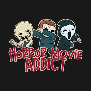 Horror Movie Addict with Classic Scary Movie Characters T-Shirt