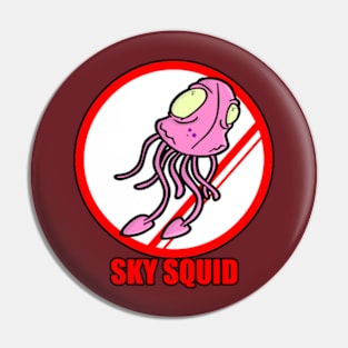 Belarussian Sky Squid Pin