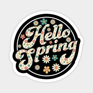 Hello Spring Trendy Easter Daisy Flower Cute Floral Pattern Magnet