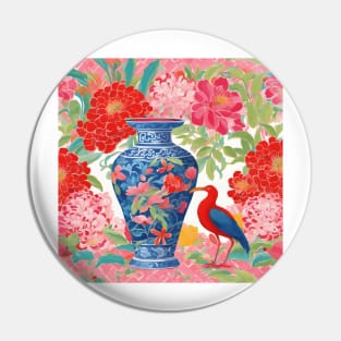 Chinoiserie Ibis and ginger jar Pin