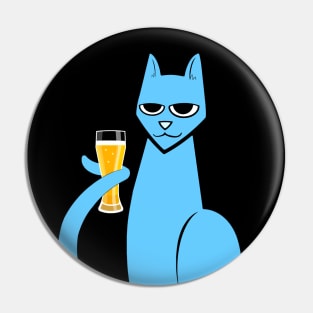 Cat with Beer Pin