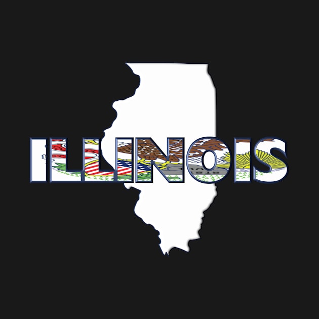 Illinois Colored State Letters by m2inspiration