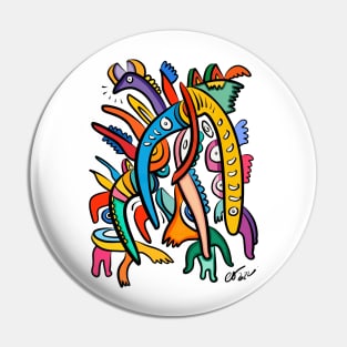 Colorful Graffiti Monsters Pin