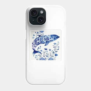 Majestic sea dolphin in navy blue Phone Case
