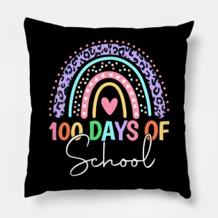 100 Days Of School Teacher Kids 100Th Day Of School Rainbow Pillow