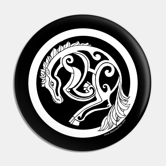 Encircled Horse (white line) Pin by R Honey Pots