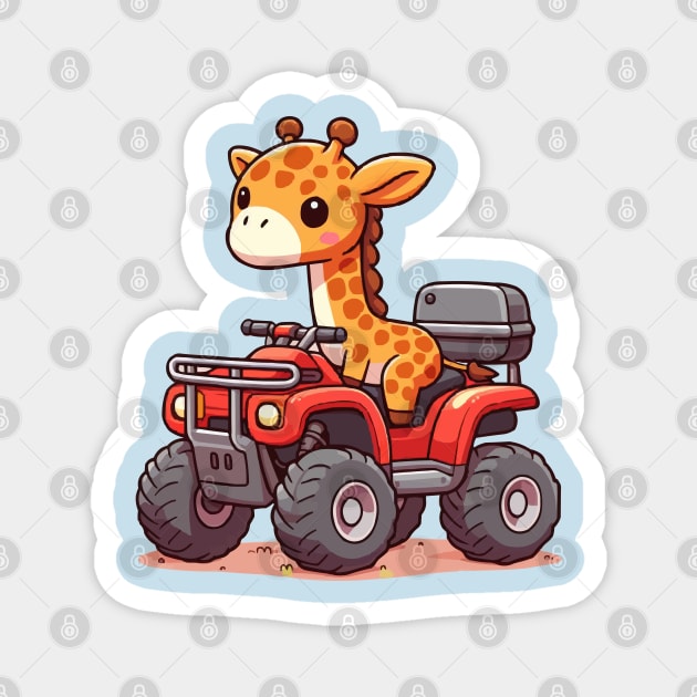 Funny giraffe on ATV Magnet by fikriamrullah