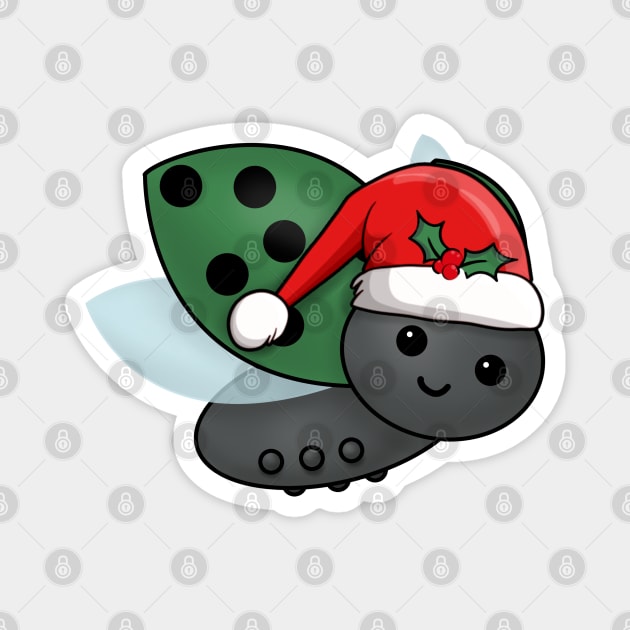 Christmas Ladybug Magnet by HolidayBug