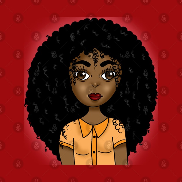 Melanin girl digital art illustration by Spinkly Creations 